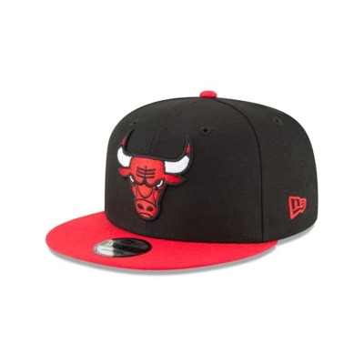 Black Chicago Bulls Hat - New Era NBA Side Stated 9FIFTY Snapback Caps USA9281053